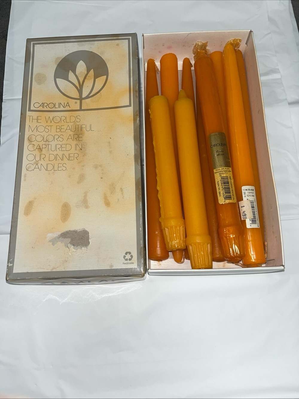 Vintage Scented Carolina Orange 10”Dinner Taper Candles - Set of 12